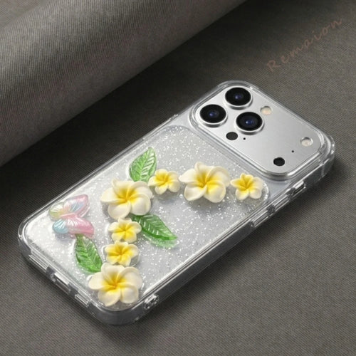 Cute 3D Flower Glitter Phone Case For iPhone