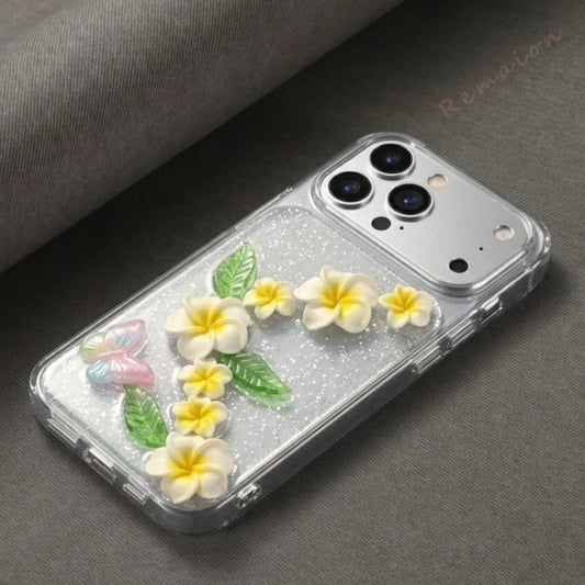 Cute 3D Flower Glitter Phone Case For iPhone