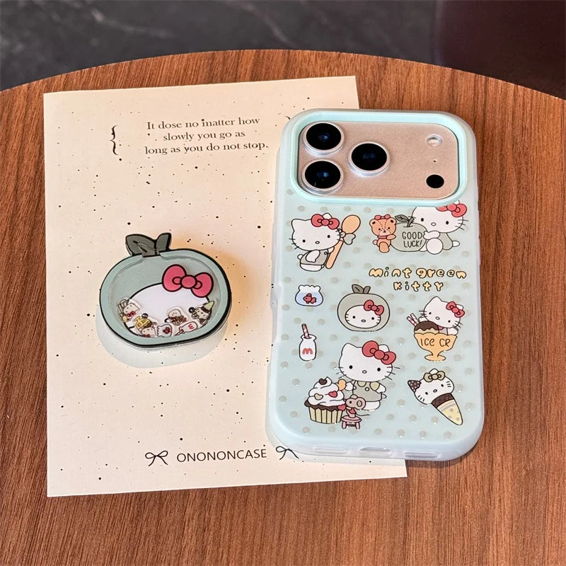 Korean Mint Green Hellokitty Phone Case For iPhone