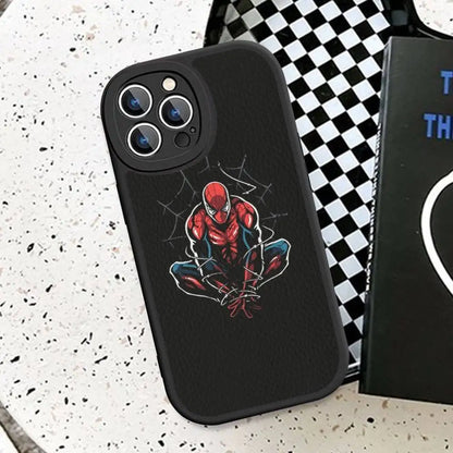 Cartoon Groot Spiderman Phone Case Hard Leather For iPhone