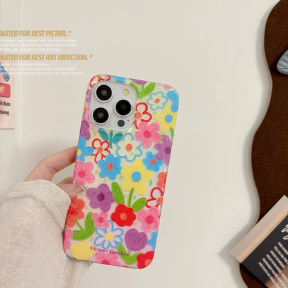 Vivid & Artistic Colorful Doodle Flower Protective Phone Case
