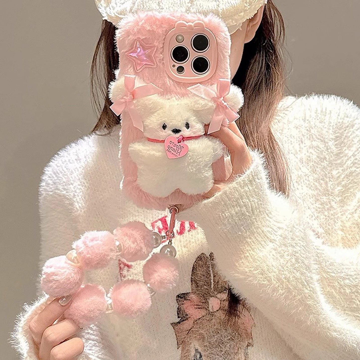 Bowtie Puppy With Chain Cell Phone Protective Jacket For iPhone