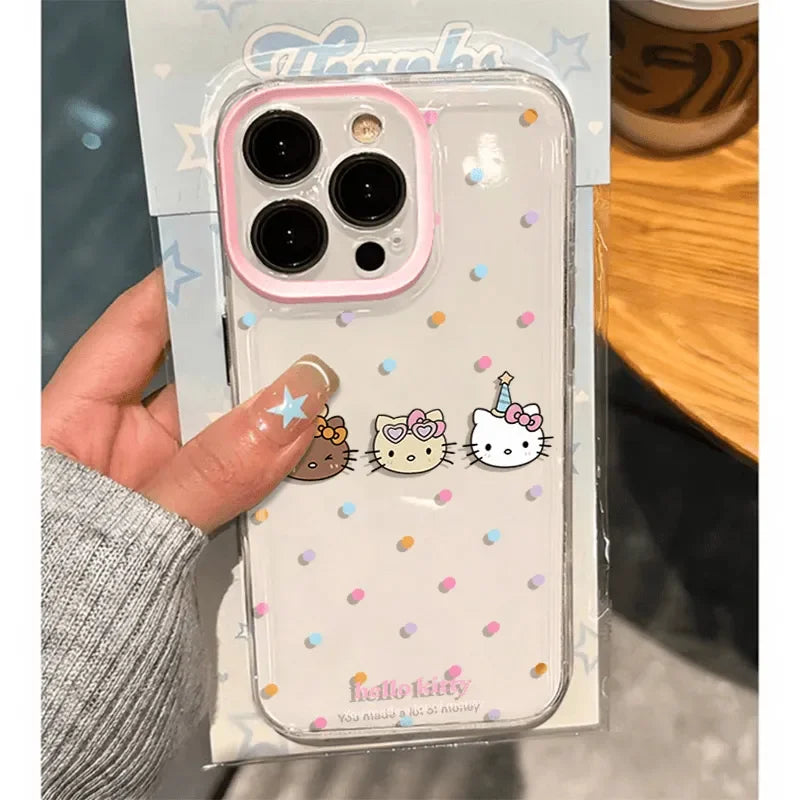 Hello Kitty Wave Point Kawaii Phone Case For iPhone