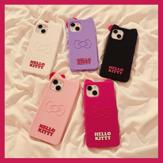 Cute Cartoon Hello Kitty Bow Cat Phone Case
