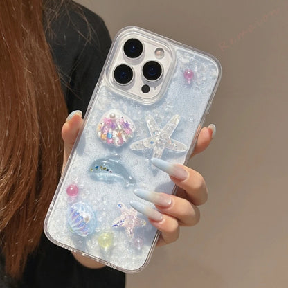 Bling Bling Glitter 3D Cute Starfish Phone Case For iPhone