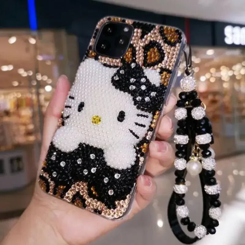 Y2K Hello Kitty Iphone Rhinestones Phone Case Sanrioed Kawaii For iPhone