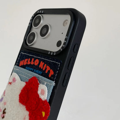 Cowboy Pocket Towel Embroidered Kitty Is Suitable For Apple Phone Case
