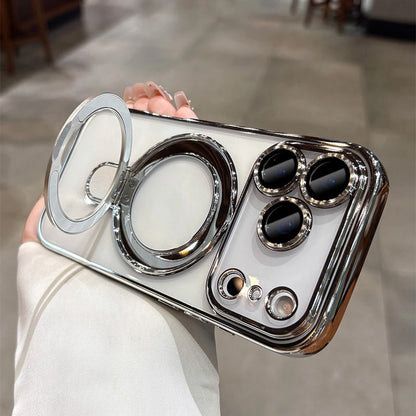 For Magsafe Plating Bracket Stand Case  For iPhone