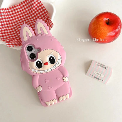 Kawaii 3D Cartoon Monster Rabbit Elf Phone Case For iPhone