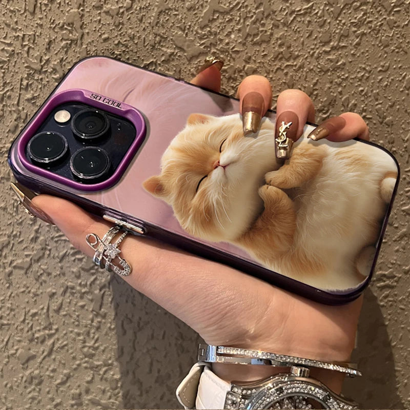Cute Funny Fat Cat Case For iPhone