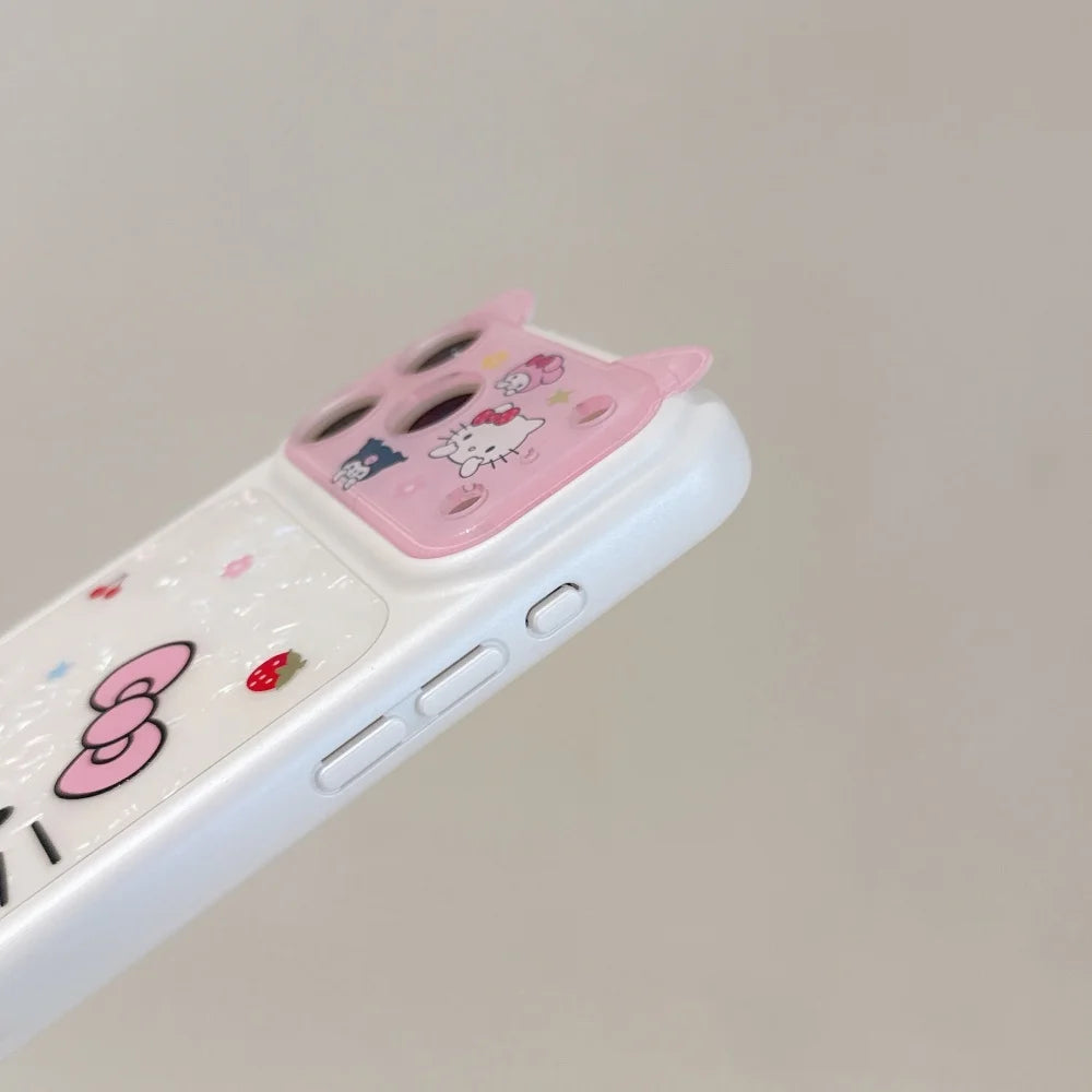 Cartoon Cat Ear Cute Sanrio KT  Shockproof Phone Case For iPhone
