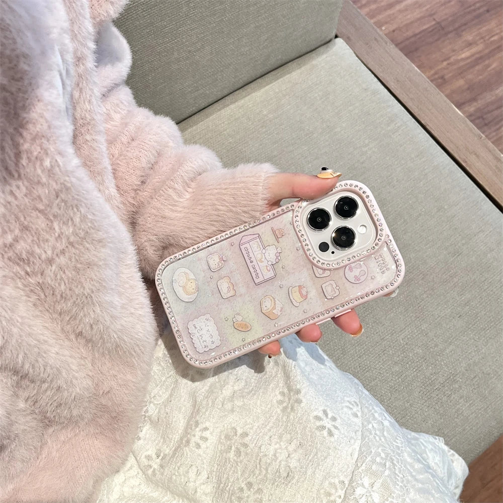 Pink Glitter Cute Hello Kitty Diamond Phone Case