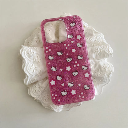 Bling Glitter Stars Hello Kitty Phone Case