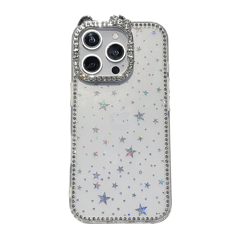 Luxury Cute Cat Bling Diamond Camera Protector Phone Case