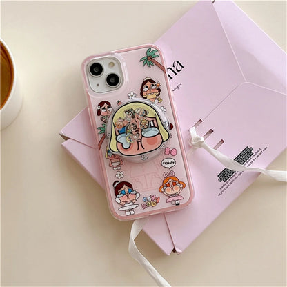 Funny Cute Crying Girl Magnetic Phone Case For iPhone