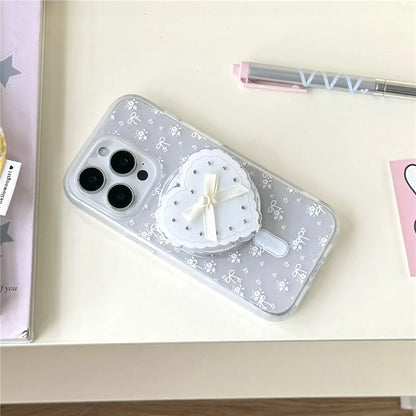 Cute White Flower Bowkont Magnetic Phone Case