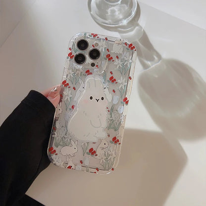 Cute Rabbit Grip Holder Phone Case For iPhone