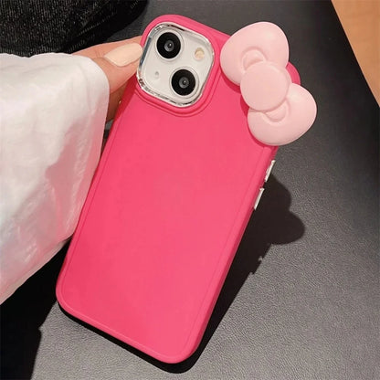 Cute 3D Pink Bowknot Phone Case For iPhone