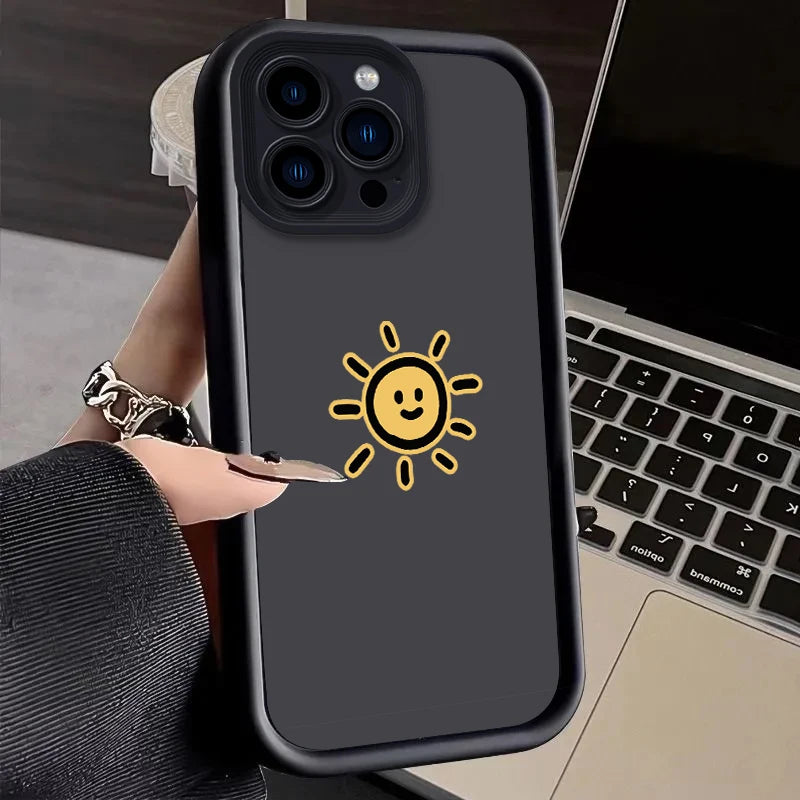 Lovely Sun Moon Soft Phone Case For iPhone