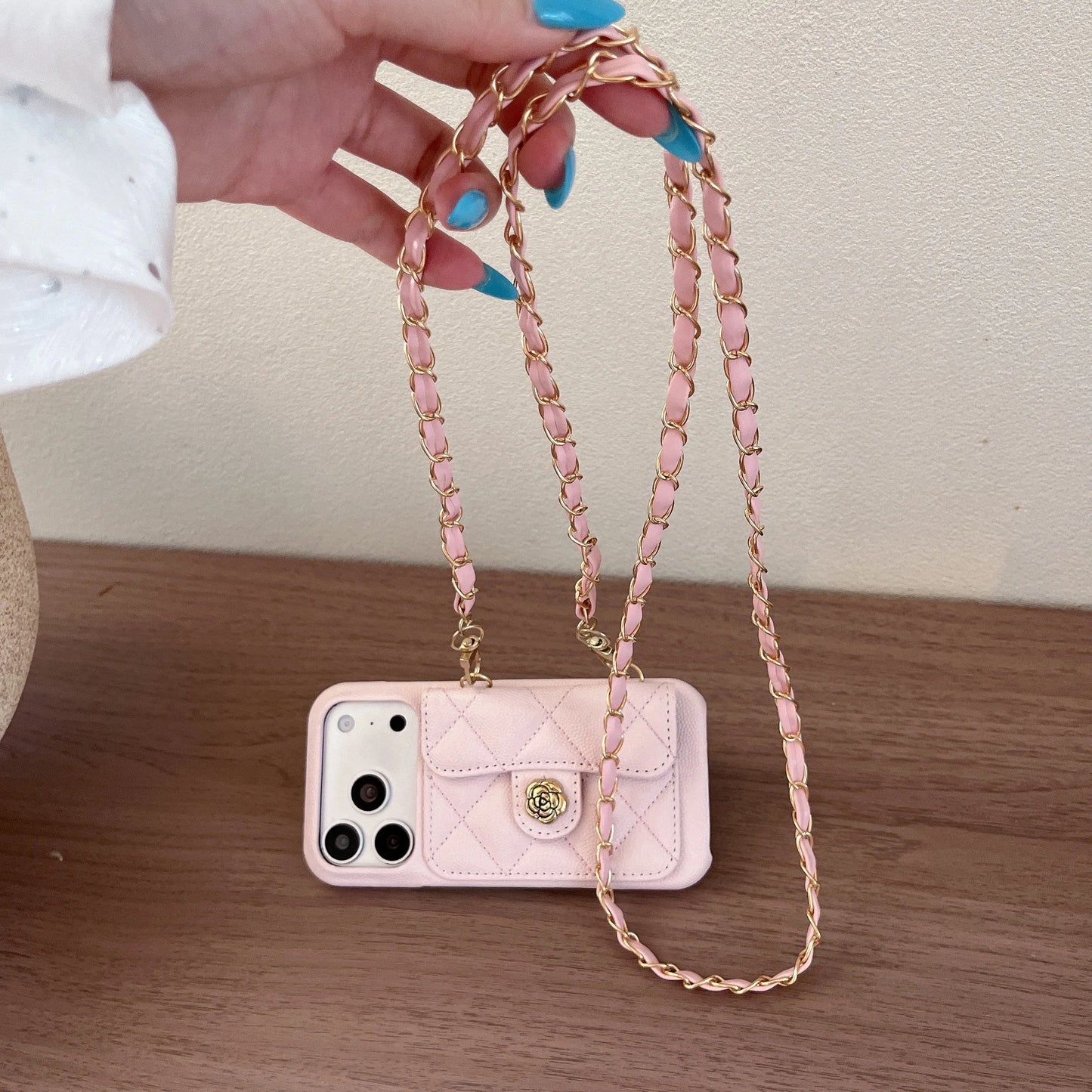 Luxury Leather Texture Card Slot Wallet Crossbody Lanyard Phone Case For iPhone
