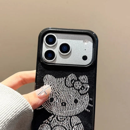 Winter Luxury Diamond Hello Kitty Sparkling Phone Case For iPhone
