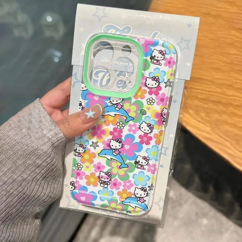 Hello Kitty Full Screen Flower Phone Case For iPhone