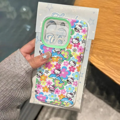 Hello Kitty Full Screen Flower Phone Case For iPhone