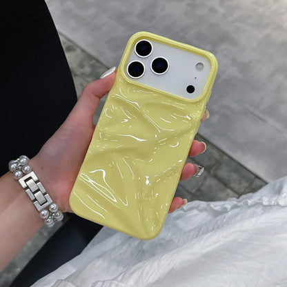 Candy Color Ripple Texture Glossy Phone Case For iPhone