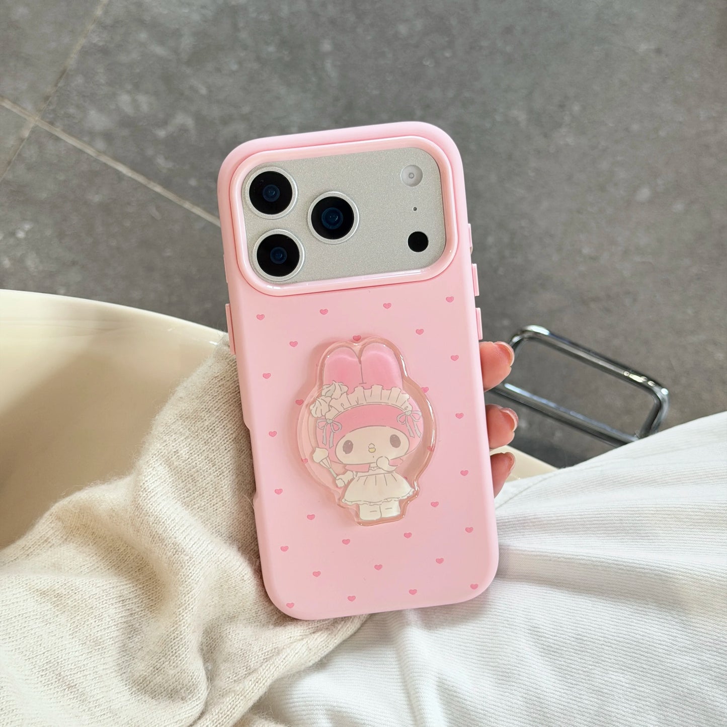 Cute IMD Melody Lamb Cloud Phone Case For iPhone