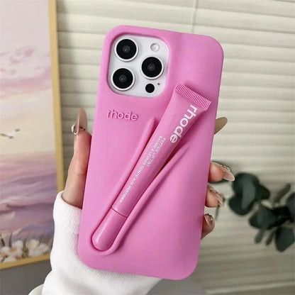 Luxury Lemontini Lipstick Make-up Soft Silicone Phone Case For iPhone
