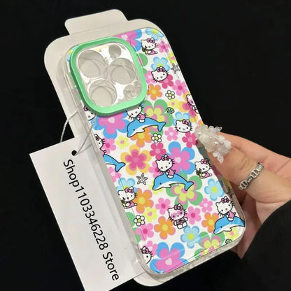 Hello Kitty Full Screen Flower Phone Case For iPhone