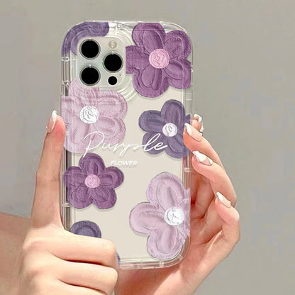 Soft Clear Shockproof Bumper Flower Back Cover Fundas Phone Case
