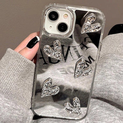 Shining Mirror 3D Heart Case For iPhone