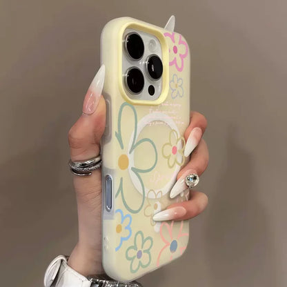Candy Color For Magsafe Flower Matte Case For iPhone