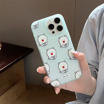 Funny Cute Cartoon Red Nose Bear Phone Case