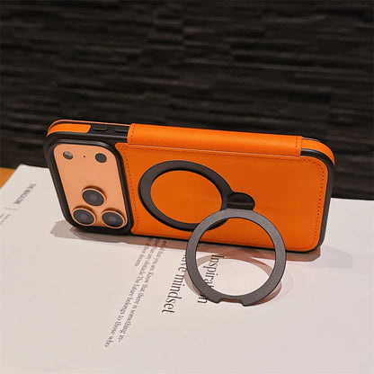 Luxury Magnetic Flip Leather Wallet Magnet Bracket Case For iPhone