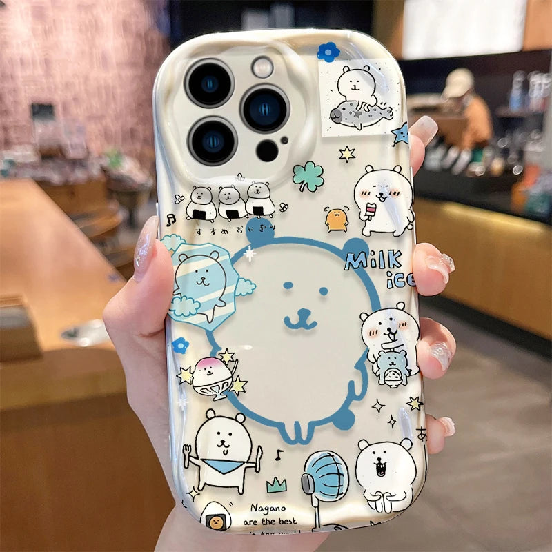 Adorable Japanese Cartoon Joke Bear And Qoos Case For iPhone