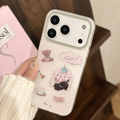 Korean Cartoon Glitter Phone Case For iPhone