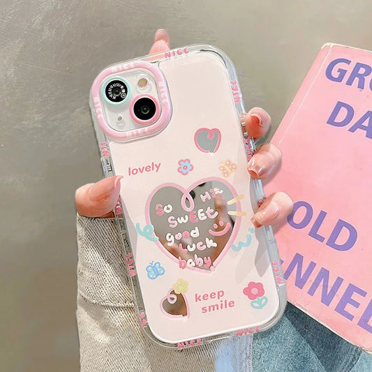 Sweet Heart Good Luck Bow Mirror Hard Phone Case