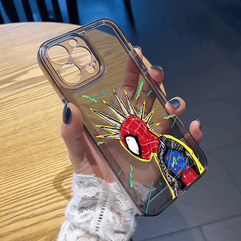 Marvel Spider Man Oil Painting Soft Phone Case For iPhone