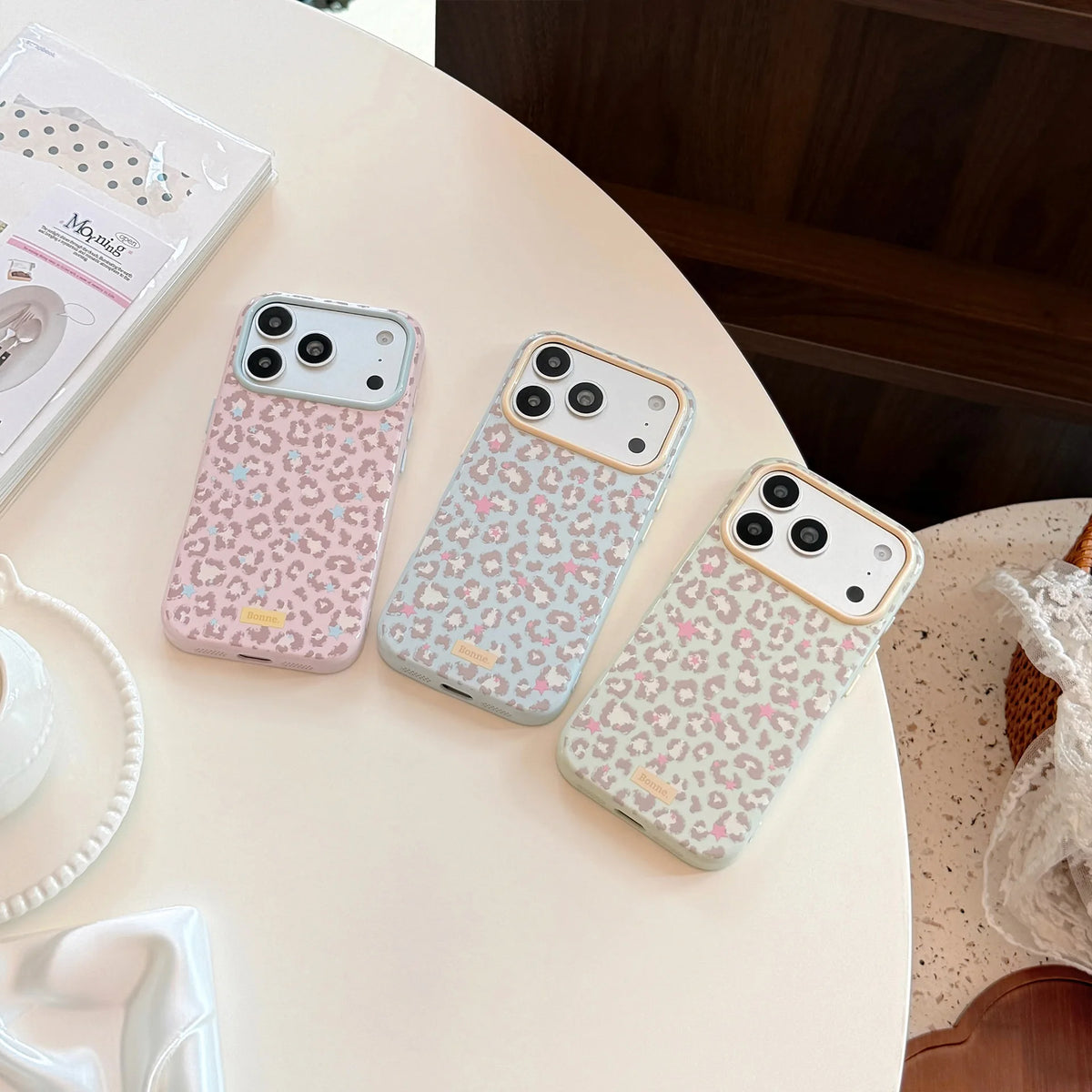 Korean Full Screen Stars Leopard Print Phone Case For iPhone