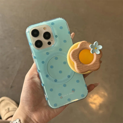 Simple Blue Polka Dot Magnetic Phone Case