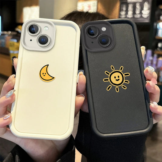 Lovely Sun Moon Soft Phone Case For iPhone