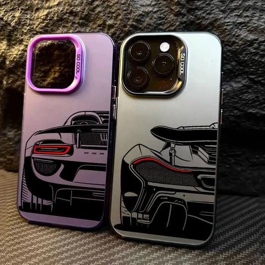 Male Men Sports Car Cartoon Line Coque For iPhone
