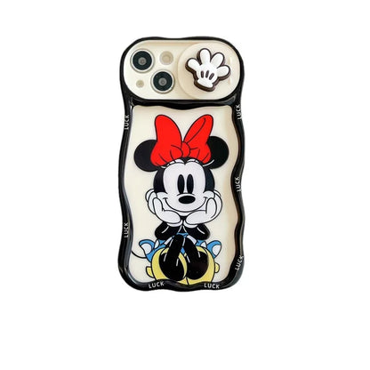 Cute Mickey Minnie Push Window Phone Case Compatible With iPhone