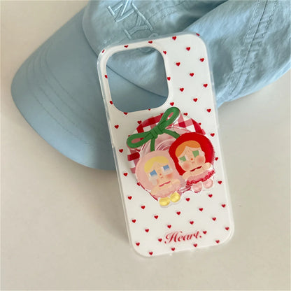 Korean Blue Polka Dot Magnetic Phone Cover For iPhone