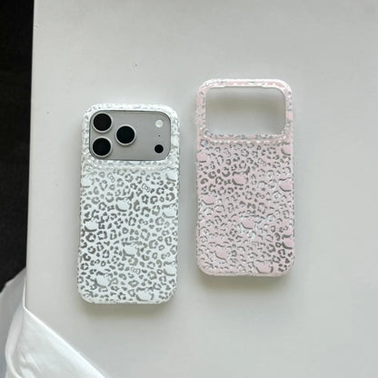 Cute Half Pack Leopard Print Sanrio Hello Kitty Head Phone Case For iPhone