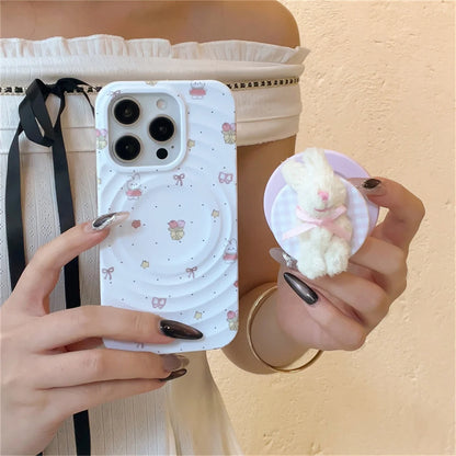 Fashion Water Ripple Texture Magnetic Phone Case For iPhone