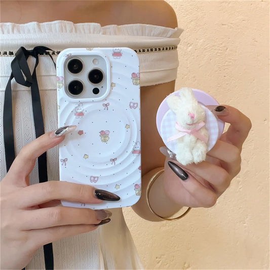 Fashion Water Ripple Texture Magnetic Phone Case For iPhone