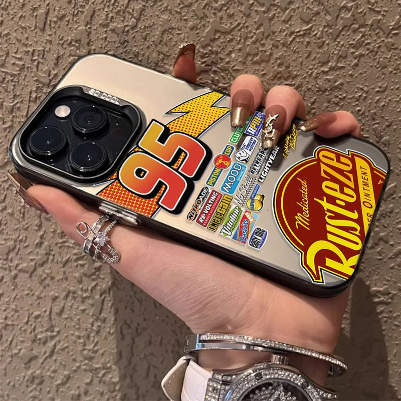 Lightning McQueen 95 Cars Plating Phone Case  For iPhone